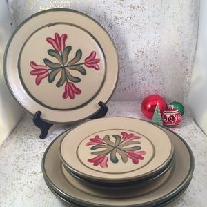 Beaumont Brothers Pottery - Pink Tulip Hand Painted 2002 Dinner Plate